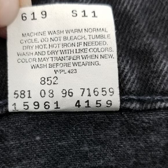 VINTAGE LEVI'S 961 Loose Fit Orange Tab 1996 Black 100% Cotton - 6 Short - Picture 10 of 11